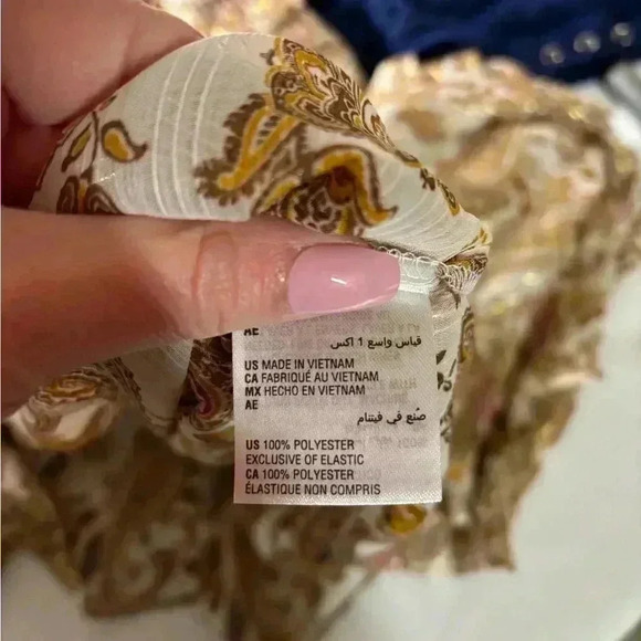 NWT, womens size XL inc brand paisley print chiffon peasant blouse, # B641 - Picture 5 of 6